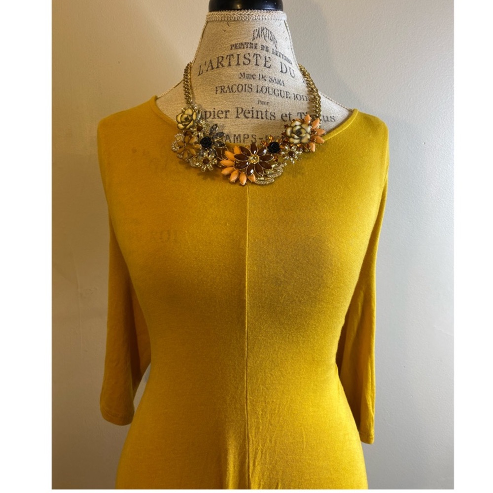 ✨NWOT✨ Long Sleeve Yellow Swing Dress S - Picture 3 of 7
